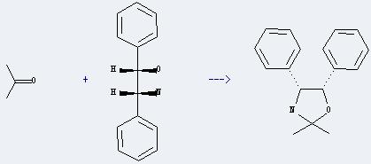 (1S,2R)-2-Amino-1,2-diphenylethanol can react with propan-2-one to get 2,2-dimethyl-4,5-diphenyl-oxazolidine